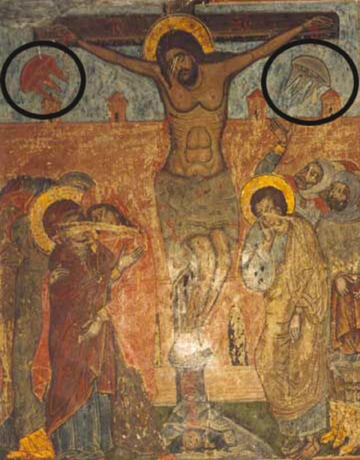 1000 year old painting of Jesus has a UFO