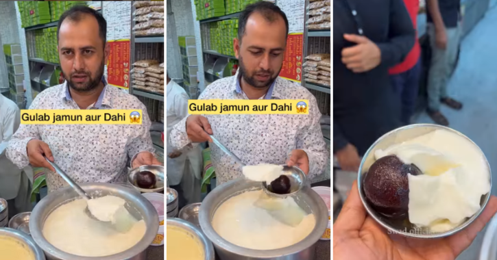 Gulab Jamun with curd sparks disapproval online