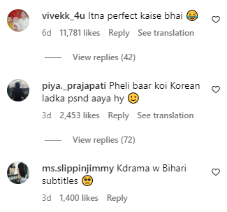Korean man speaks Hindi comments