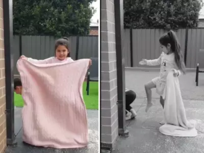 Little Girl's Magic Trick Outdone by Sneaky Brother