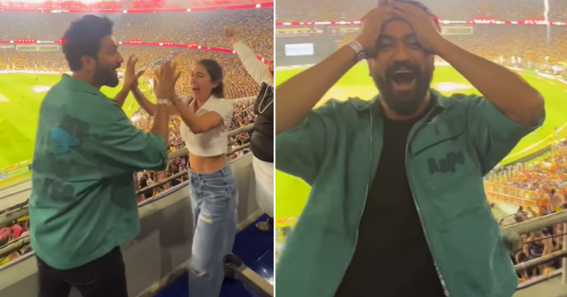 Vicky Kaushal Sara Ali Khan In Disbelief As Jadeja Locks 2023 Ipl Trophy For Csk 6532