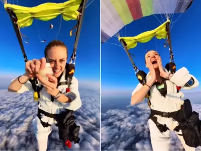 The Internet Applauds a Woman’s Daring Skydiving Makeup Routine