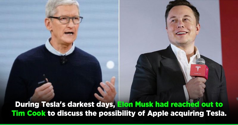 Why Apple CEO Tim Cook Once Rejected Elon Musk's Offer To Acquire Tesla