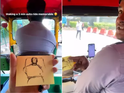 Woman's Sketch of Auto-Rickshaw Driver's Smile Spreads Happiness