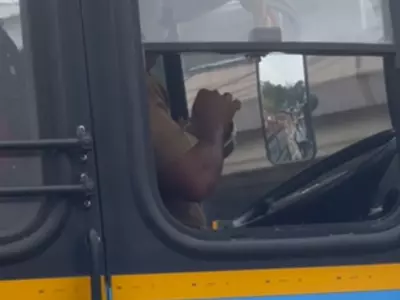 bus driver eating lunch in Bengaluru