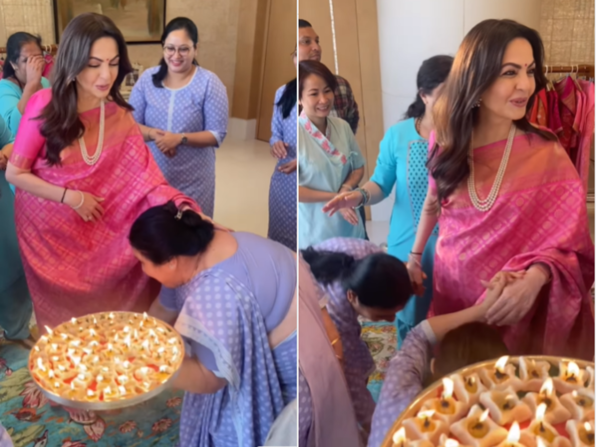 On Nita Ambani’s 60th Birthday, Elderly Women Staff Touch Billionaire's ...