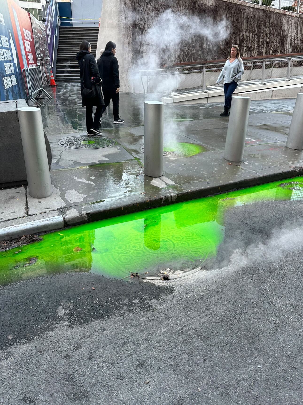 Watch: Green Liquid Spews Out Of Sewers In New York City