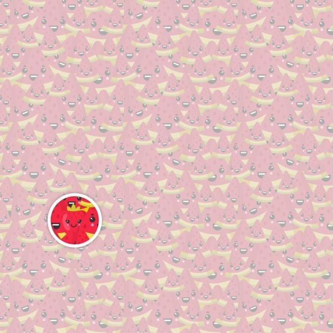 Intelligence test with optical illusion Find the hidden strawberry