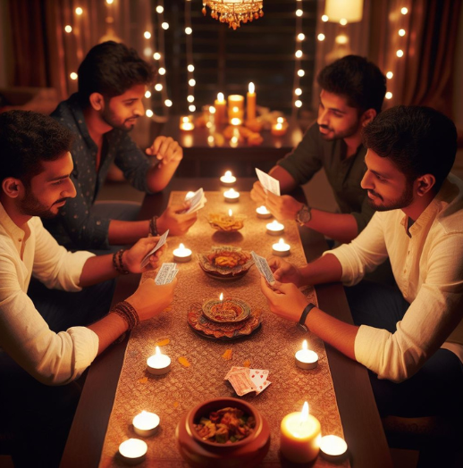 Find the deck of cards at this viral Diwali party with optical illusions