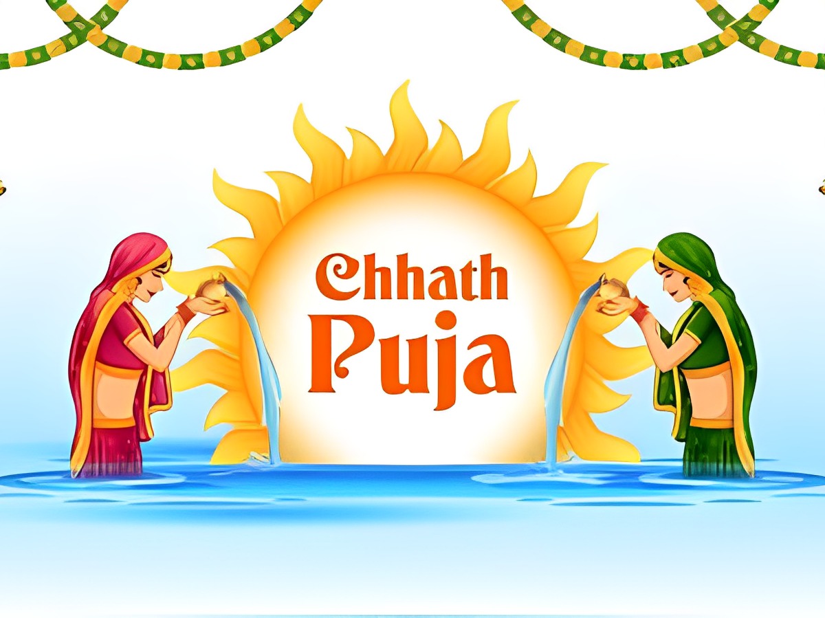 Happy chhath puja banner design template Vector Image