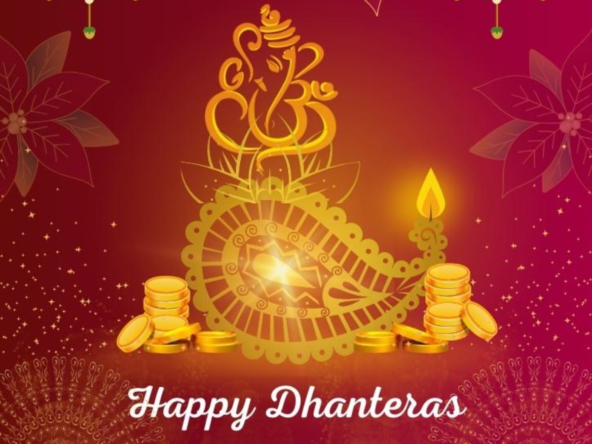 Beautiful Happy Dhanteras Festival Card With Diya Decoration Royalty Free  SVG, Cliparts, Vectors, and Stock Illustration. Image 130588573.