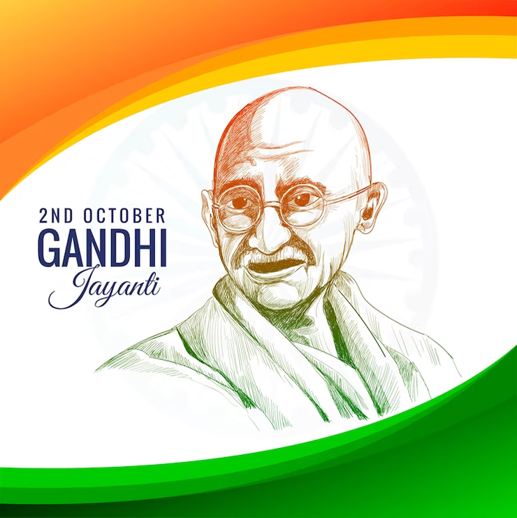 Premium Photo | Drawing of Mahatma Gandhi October 2 Gandhi Jayanthi