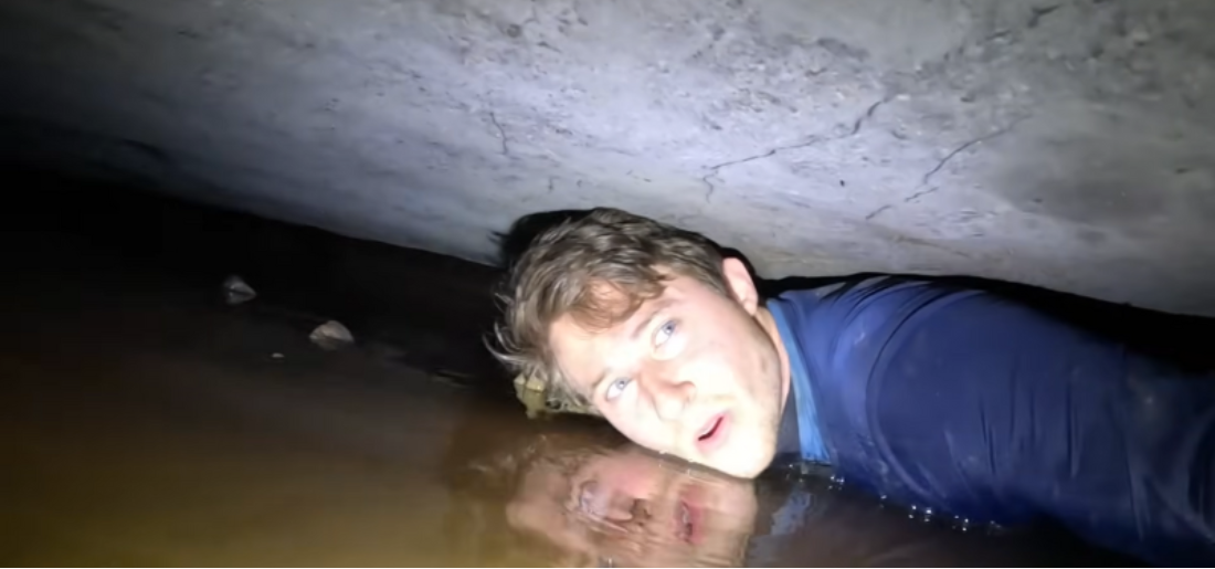 Cave Diver Gets Stuck In Tight Spot