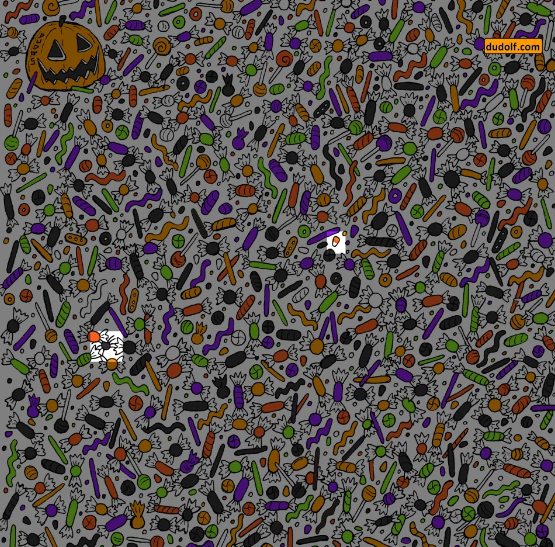 Check out this Halloween candy optical illusion to see if you can find the spider