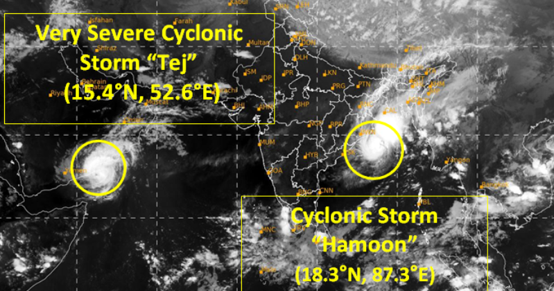 Cyclone: Hamoon Intensifies Into Severe Cyclonic Storm, Tej Weakens ...