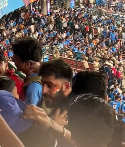 Fans fight during Ind Vs Afg match