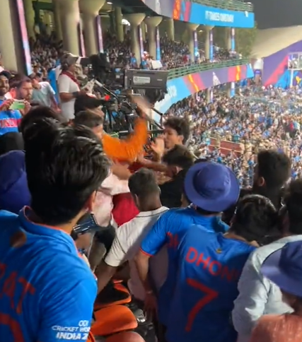 Fans fight during Ind Vs Afg match