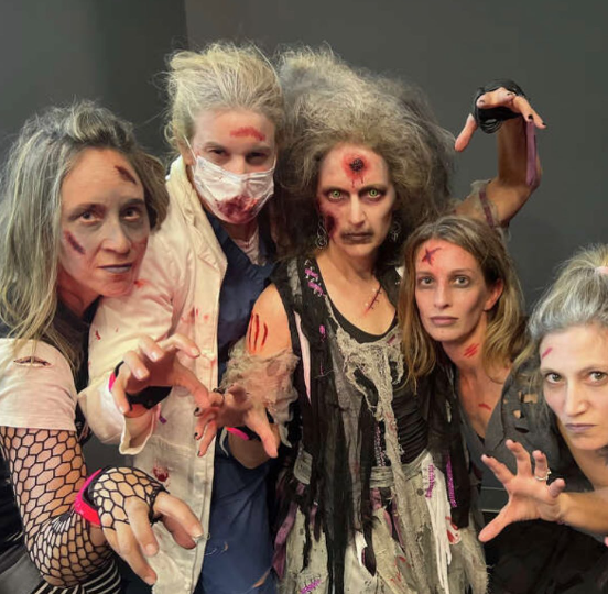Before Halloween, zombie women go on a rampage in the streets of the US