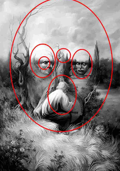 In this optical illusion you need to discover 6 faces among many faces