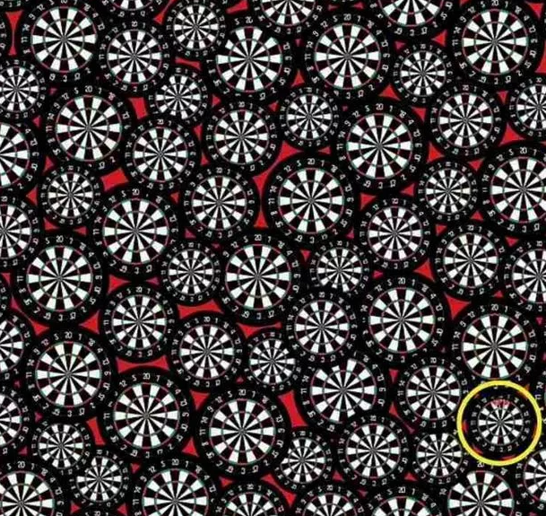 Optical Illusion IQ Test Find Three Red Darts