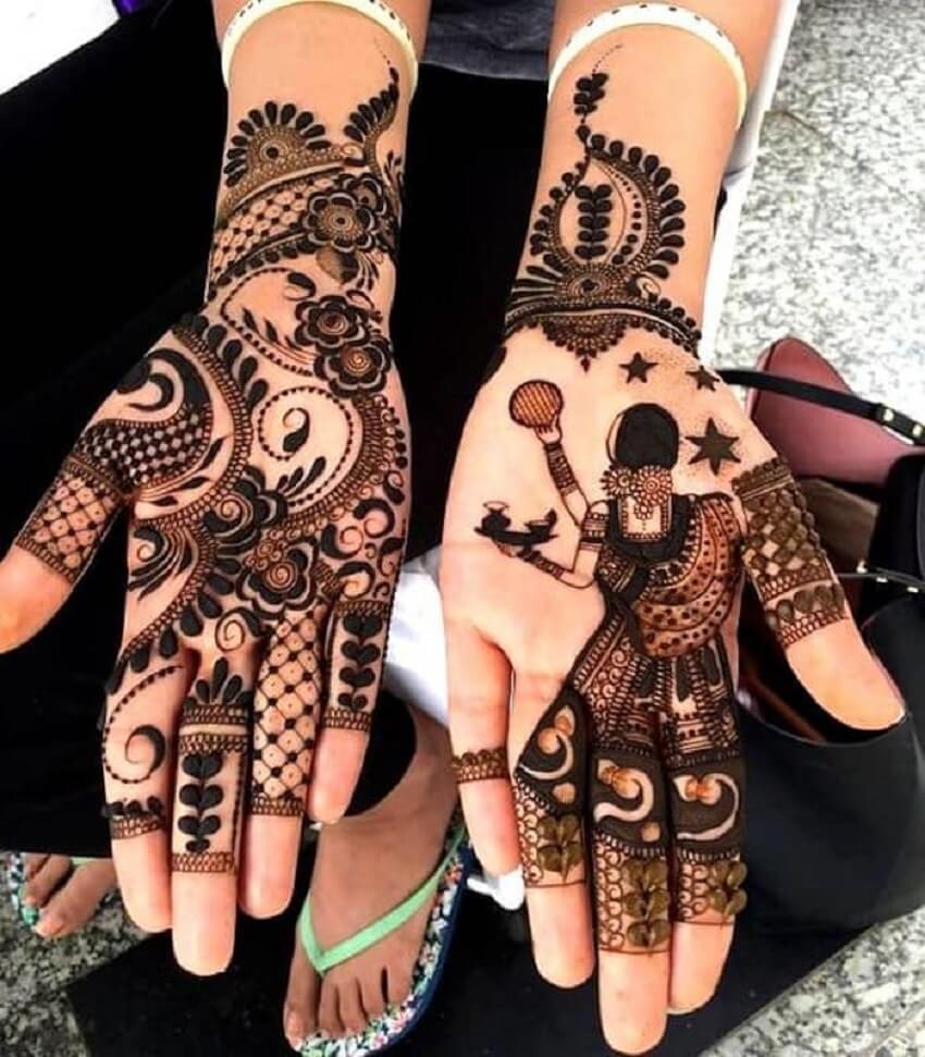 Mehndi Designs for Karwa Chauth: करवा चौथ पर मेहंदी से लगाएं हाथों पर चार  चांद, यहां देखें लेटेस्ट मेहंदी डिजाइन्स - karwa chauth 2022 latest mehndi  design photos simple heavy henna images