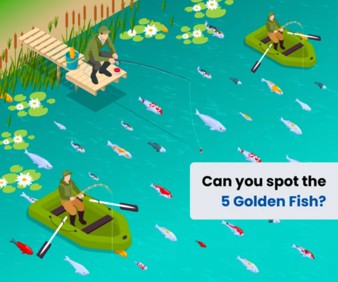 See If You Can Find Five Golden Fish Among The Sea Life In This Optical Illusion Challenge