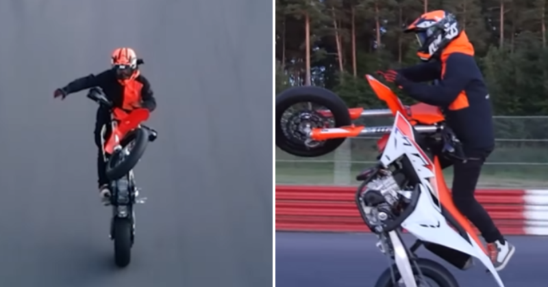 Swedish Motorist Sets Longest Bike Wheelie Record