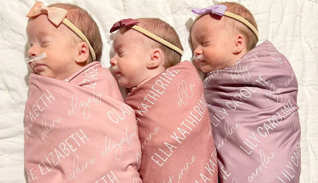 The birth of triplets at the same time is unusual for an American couple