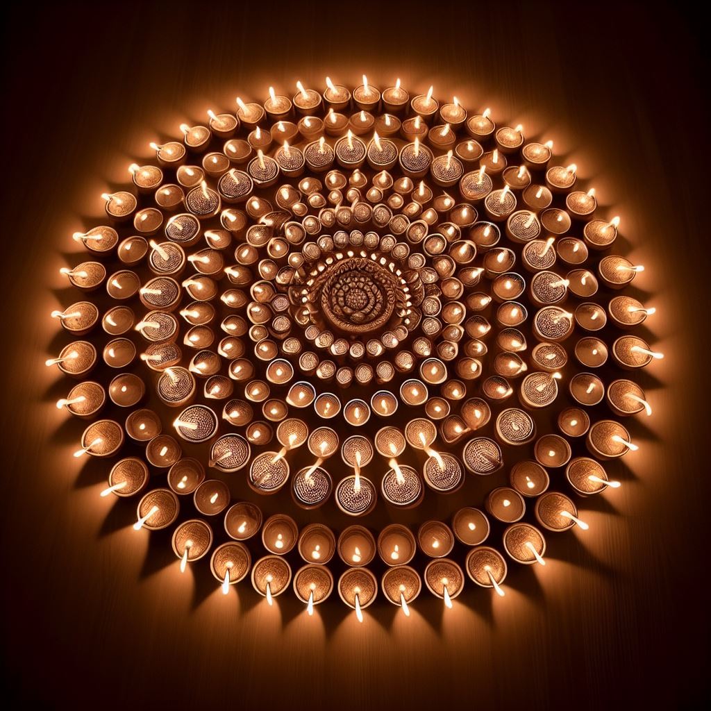 Diyas optical illusion diwali 