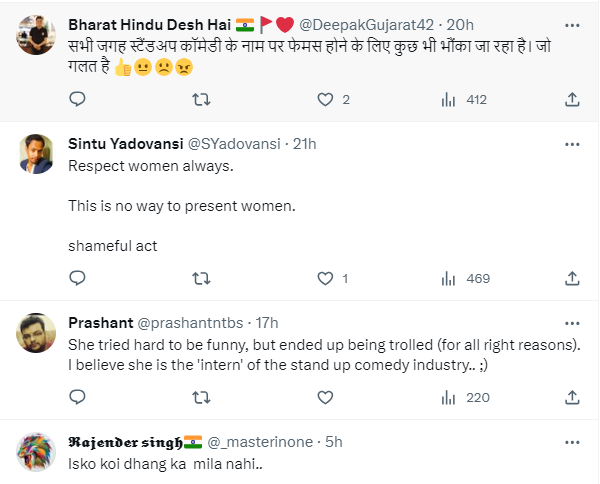 Sit Down Stand-up Comedian! Internet Slams Vidushi For Calling 