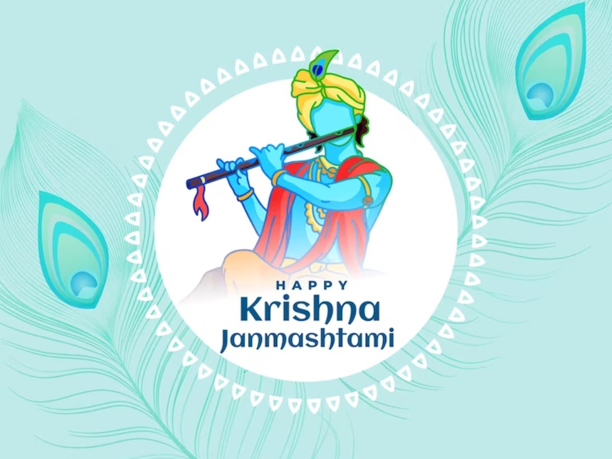 Premium Vector | Coloring page line drawing krishna janmashtami day