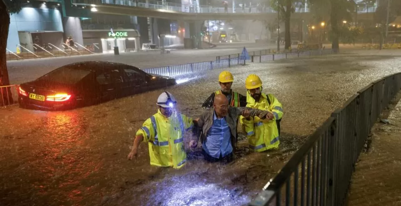 Record amount of rain has caused Hong Kong to shut down the city