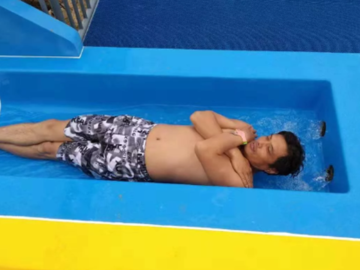 Always cross your arms on a water slide 