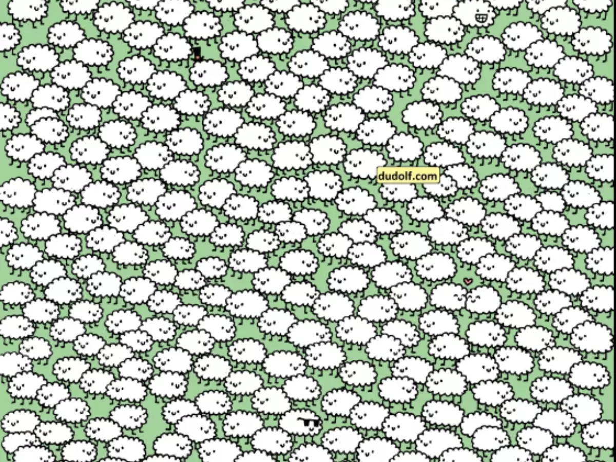 Find The Three Clouds Hidden Among The Sheep In 20 Seconds With This Optical Illusion