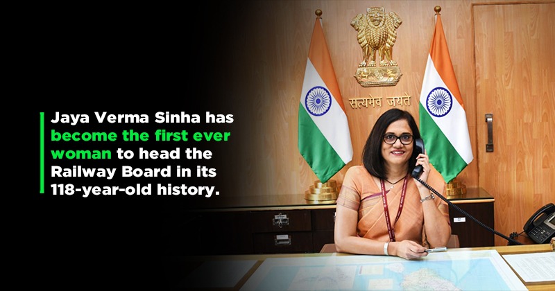 Jaya Verma Sinha Becomes First Woman To Be Appointed Railway Board S   Jaya Verma Sinha Becomes The First Ever Woman To Be Appointed Railway Boards CEO  Chairperson 64f17dc8460e1 