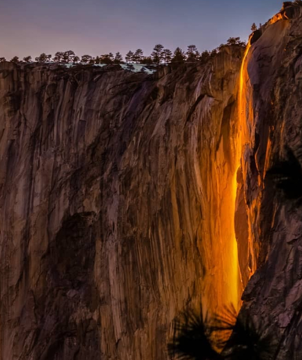 Optical illusion in the Yosemite fire in California 