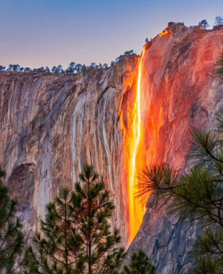 Optical Illusion At California Yosemite Firefall 