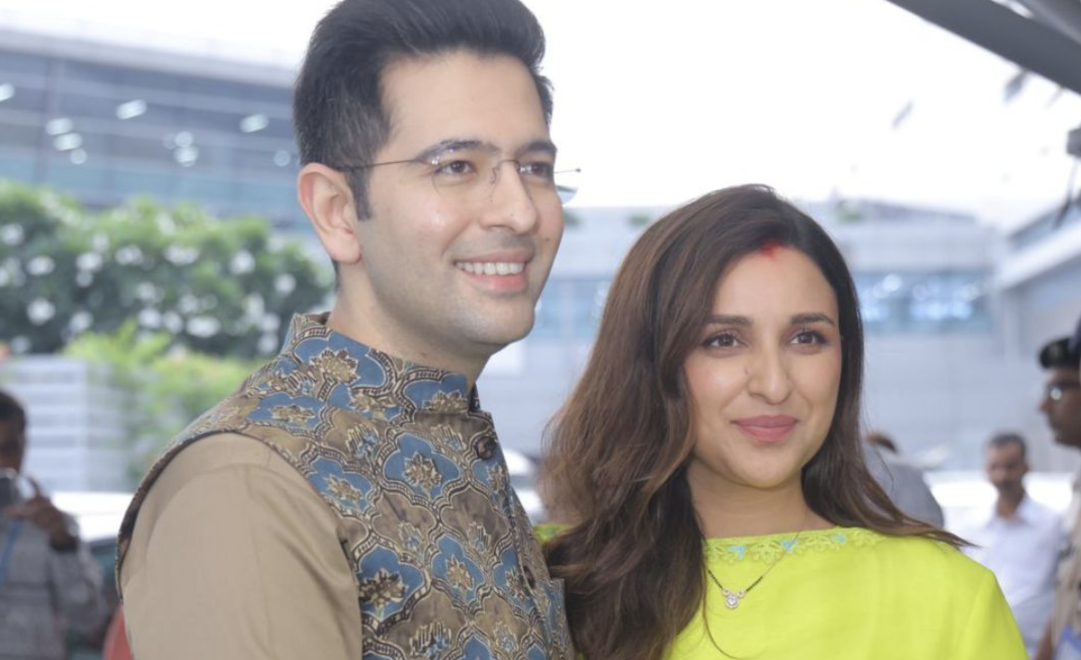 Parineeti Chopra And Raghav Chadha Arrive In Delhi