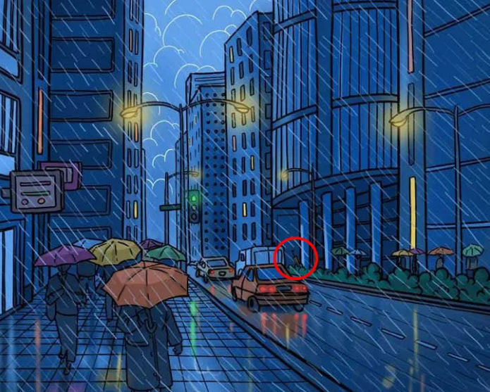 This Optical Illusion Allows You To Spot A Hidden Umbrella In Just Eight Seconds