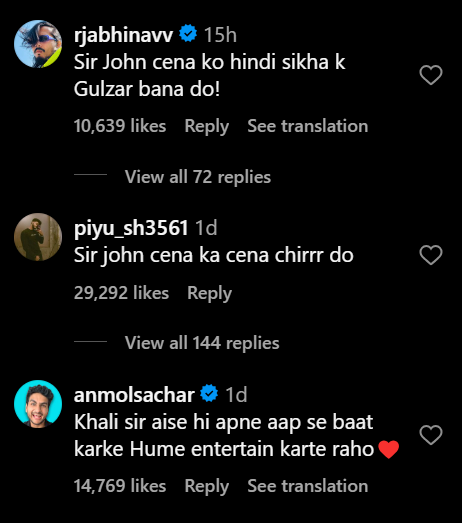 john cena comments 
