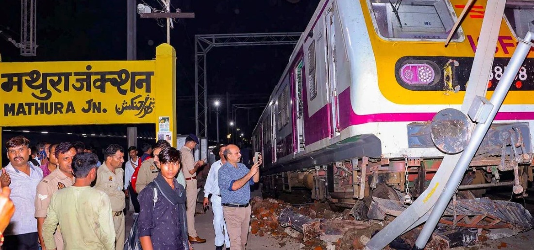 Mathura Train Mishap Railway Staffer Keeps Bag On Throttle, Derailing