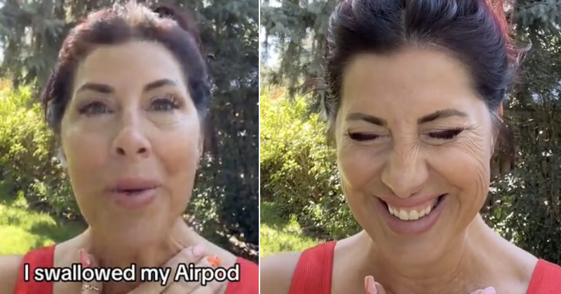 Woman Shockingly Swallows AirPod