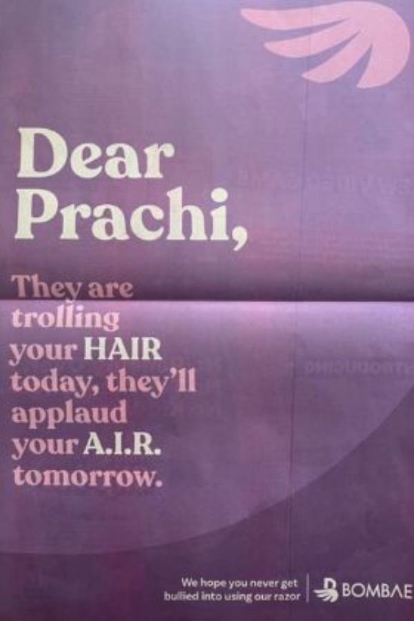 Bombay Shaving Co's Newspaper Advertisement Supporting Prachi Nigam Backfires