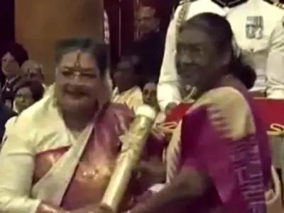 Padma Bhushan 2024: President Draupadi Murmu Presents Award To Mithun Chakraborty And Usha Uthup