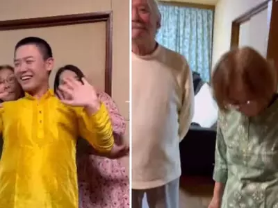 The Cute Reaction Of A Japanese Mother And Grandmother As They Wear Indian Kurtas For The First Time