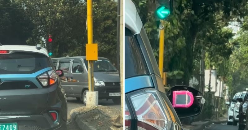 Viral Video Shows A Driver Using A Plastic Mirror For Rear View