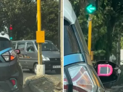 This Viral Clip Shows How A Driver Uses A Plastic Mirror For A Rear View
