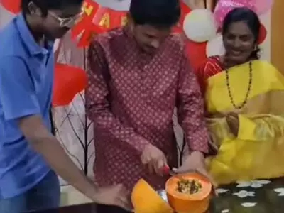 Viral Video Of Man Cutting Papaya Instead Of Cake Left Internet Wondering