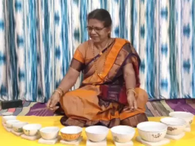 Women Perform Aigiri Nandini On Jal Tarang