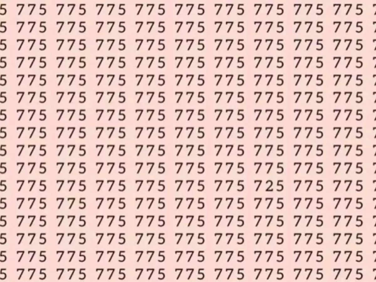 You Have Hawk-like Vision If You Can Spot The Number 725 Among The 775s In This Optical Illusion